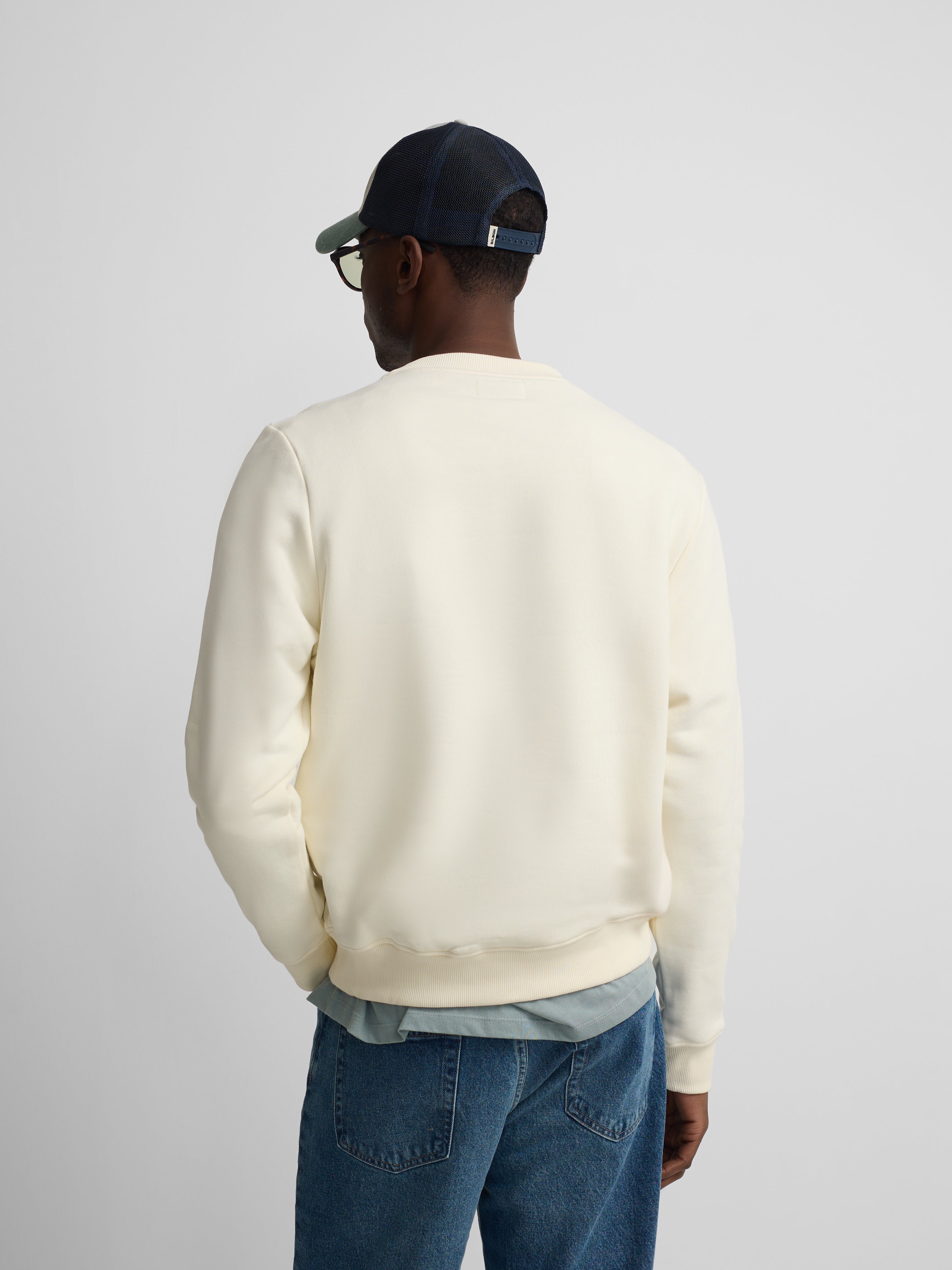 Silbon mini logo cream terry sweatshirt
