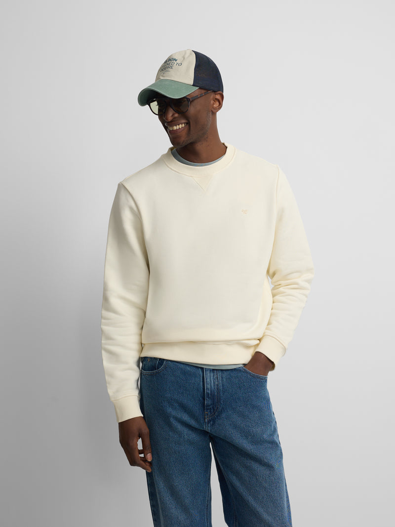 Silbon sweatshirt with mini terry logo in cream