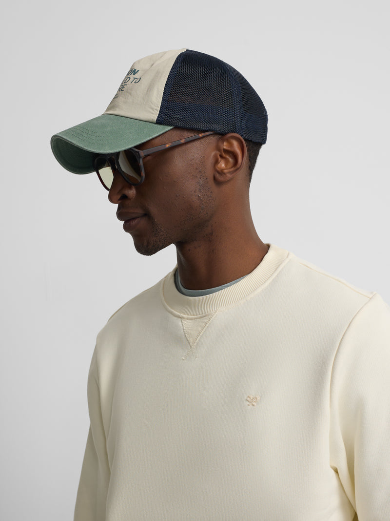 Silbon sweatshirt with mini terry logo in cream
