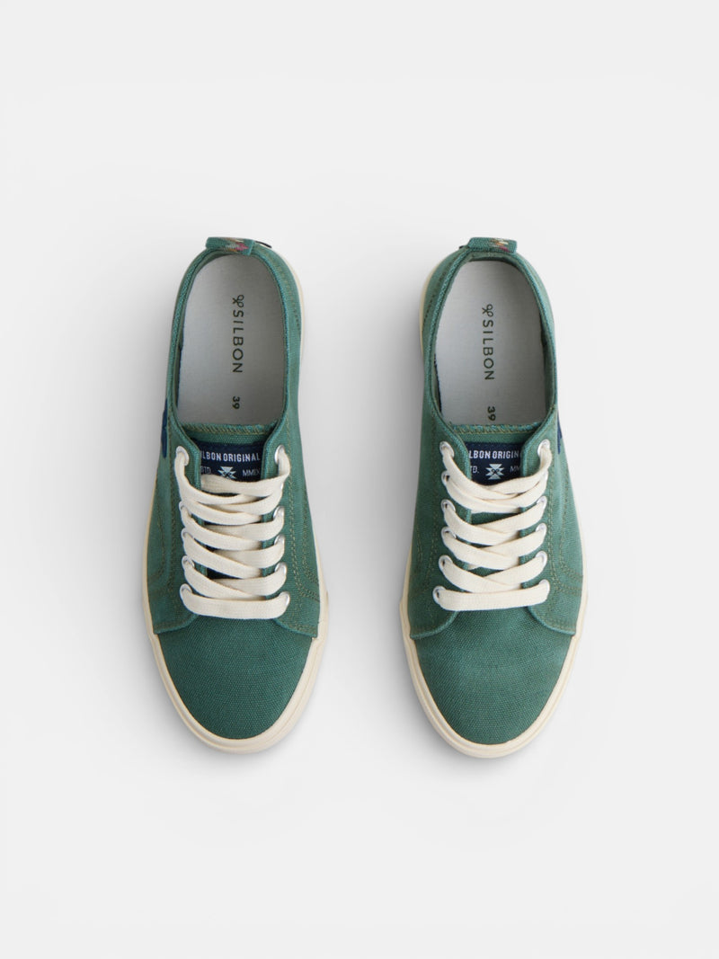 Zapatilla clasica lona verde