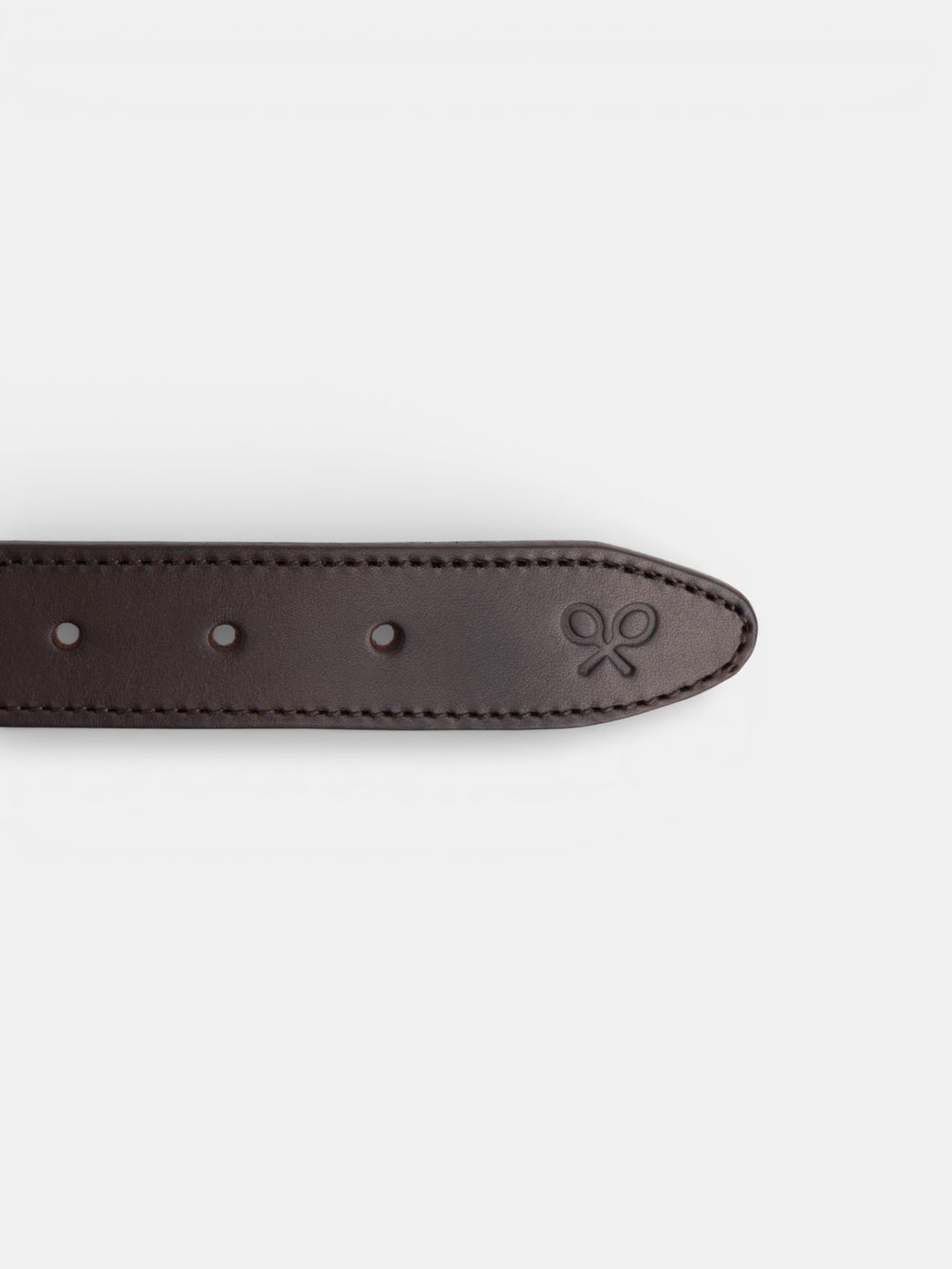 Brown leather braided belt