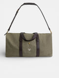 Green leather detail travel bag