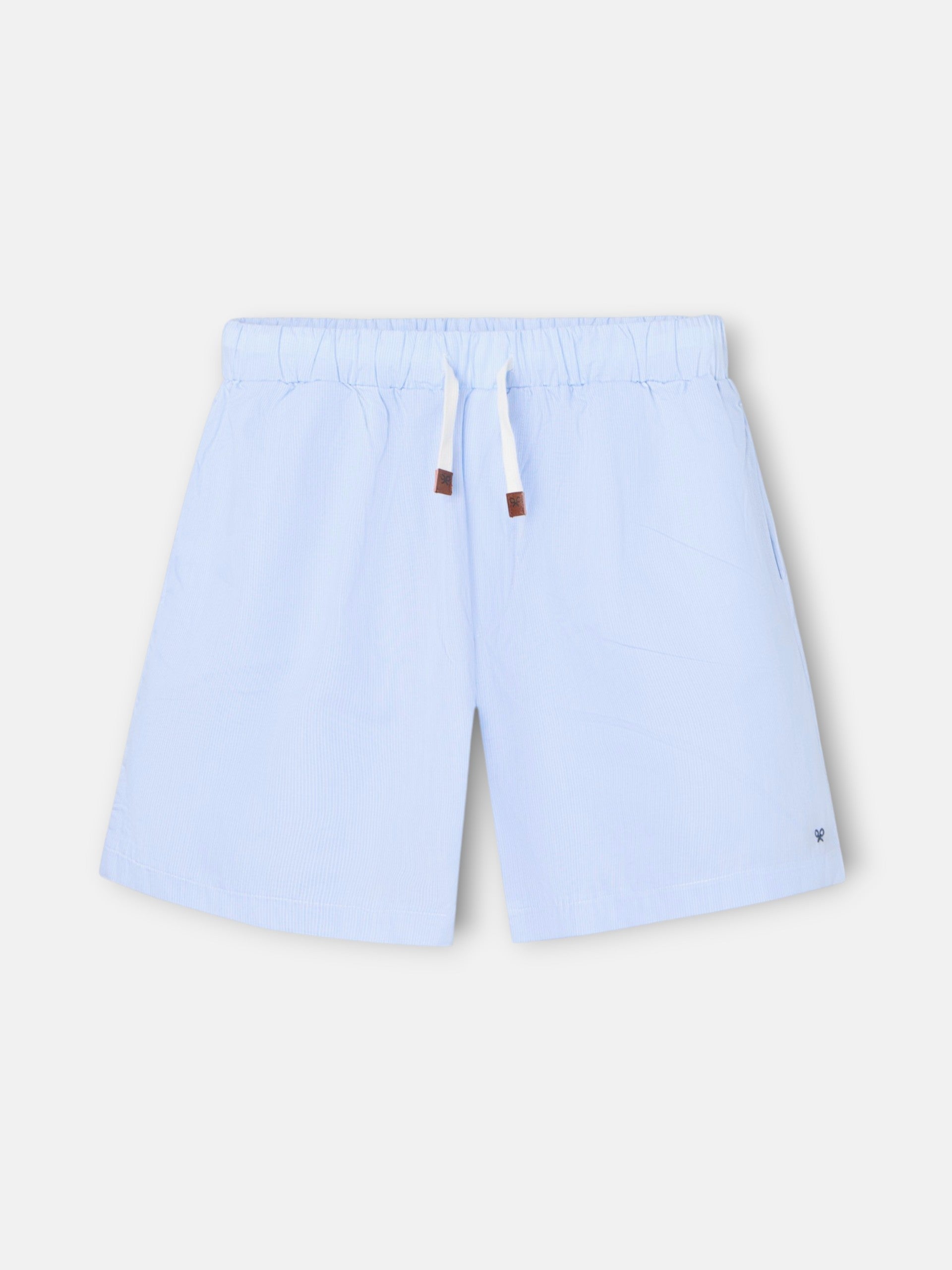 Pijama corto bolsillo rayas azul marino