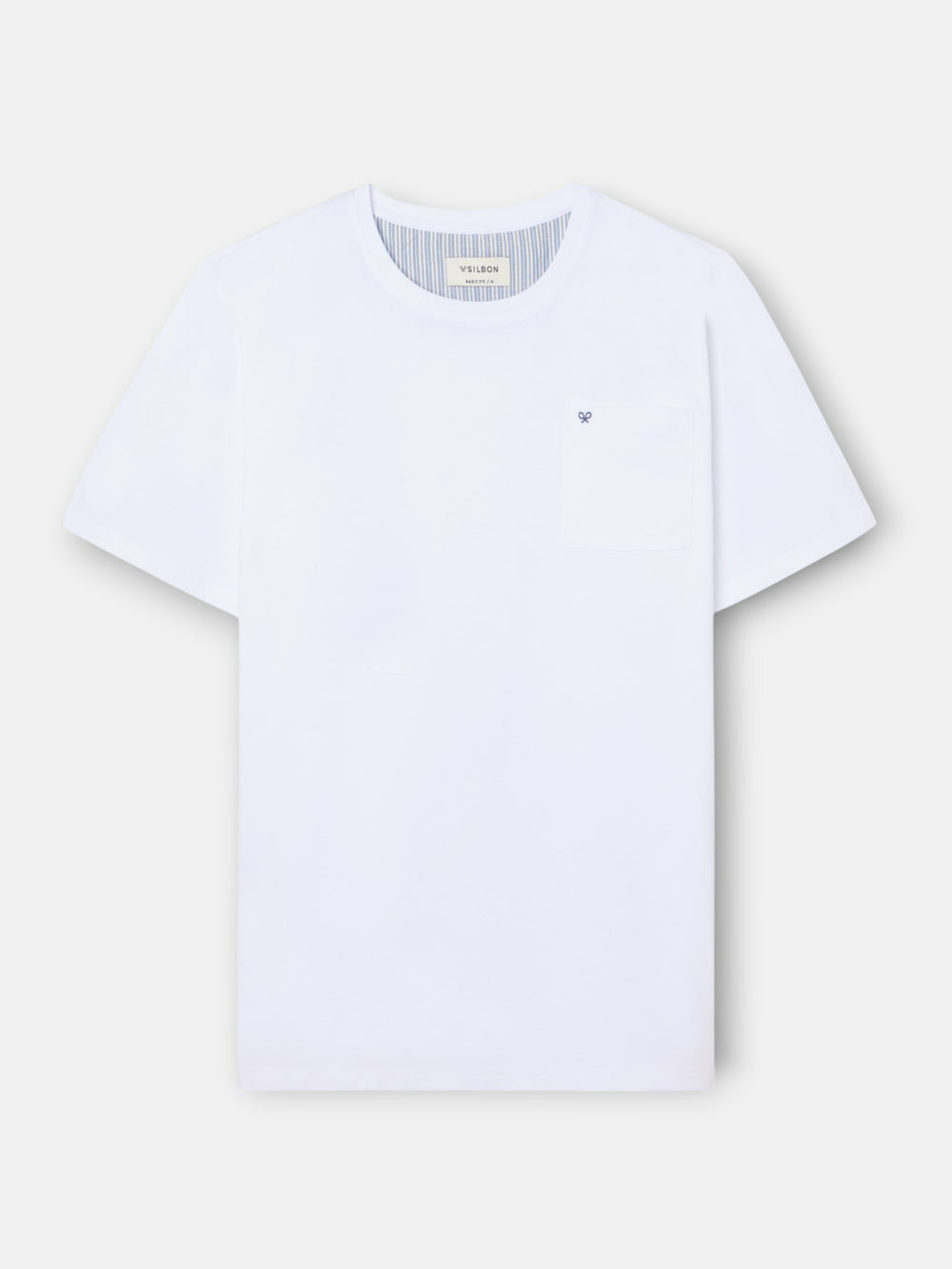 Pijama corto bolsillo rayas azul gris