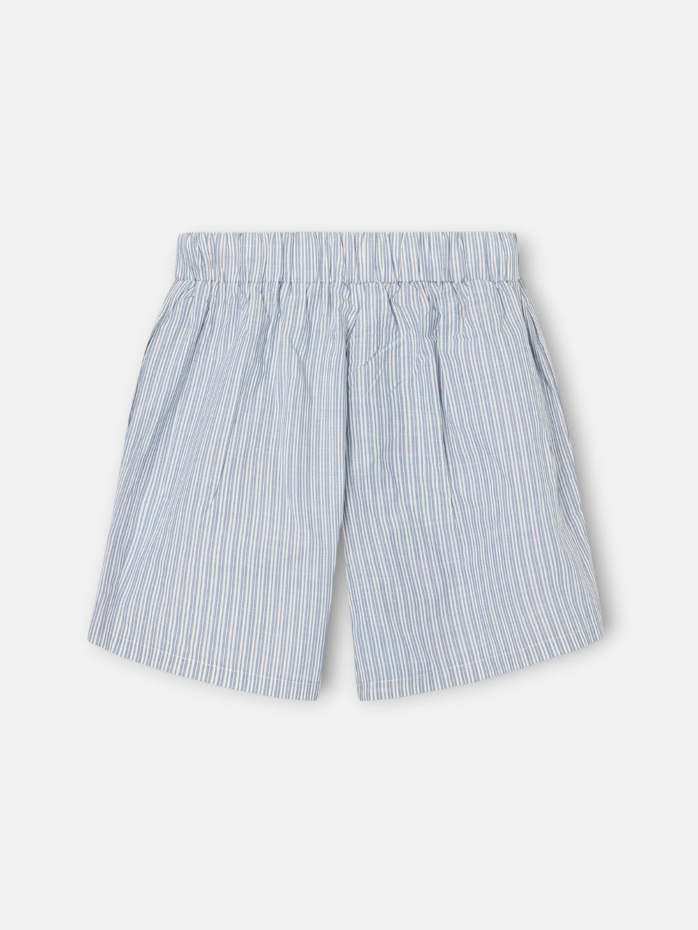 Pijama corto bolsillo rayas azul gris