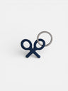 Blue leather racket keychain