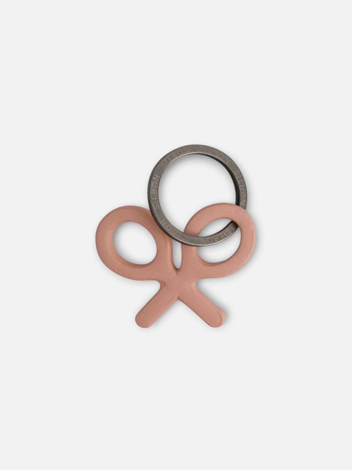 Coral leather racket keychain