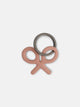 Coral leather tennis racket keychain