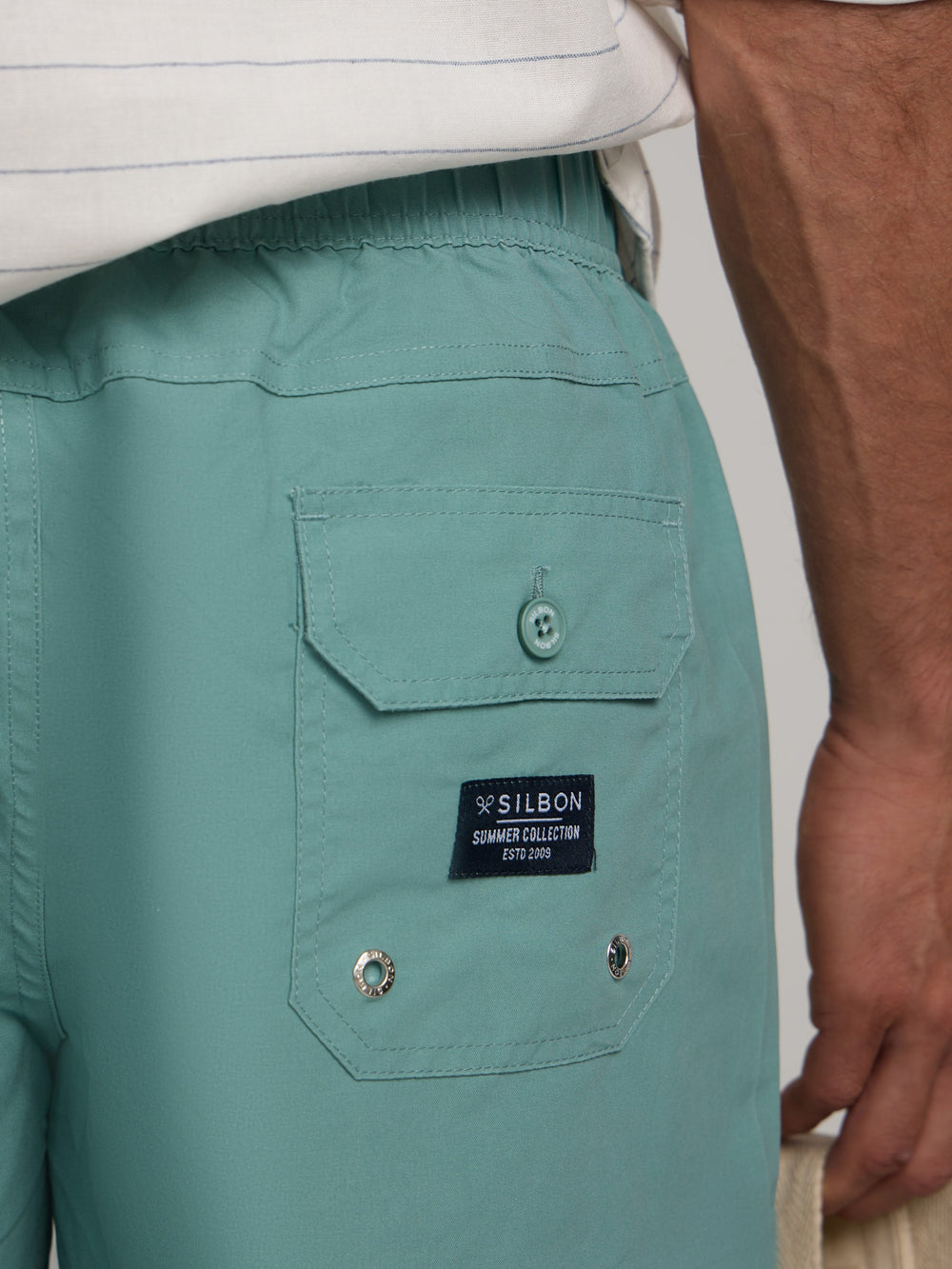 Solid aquamarine swimsuit