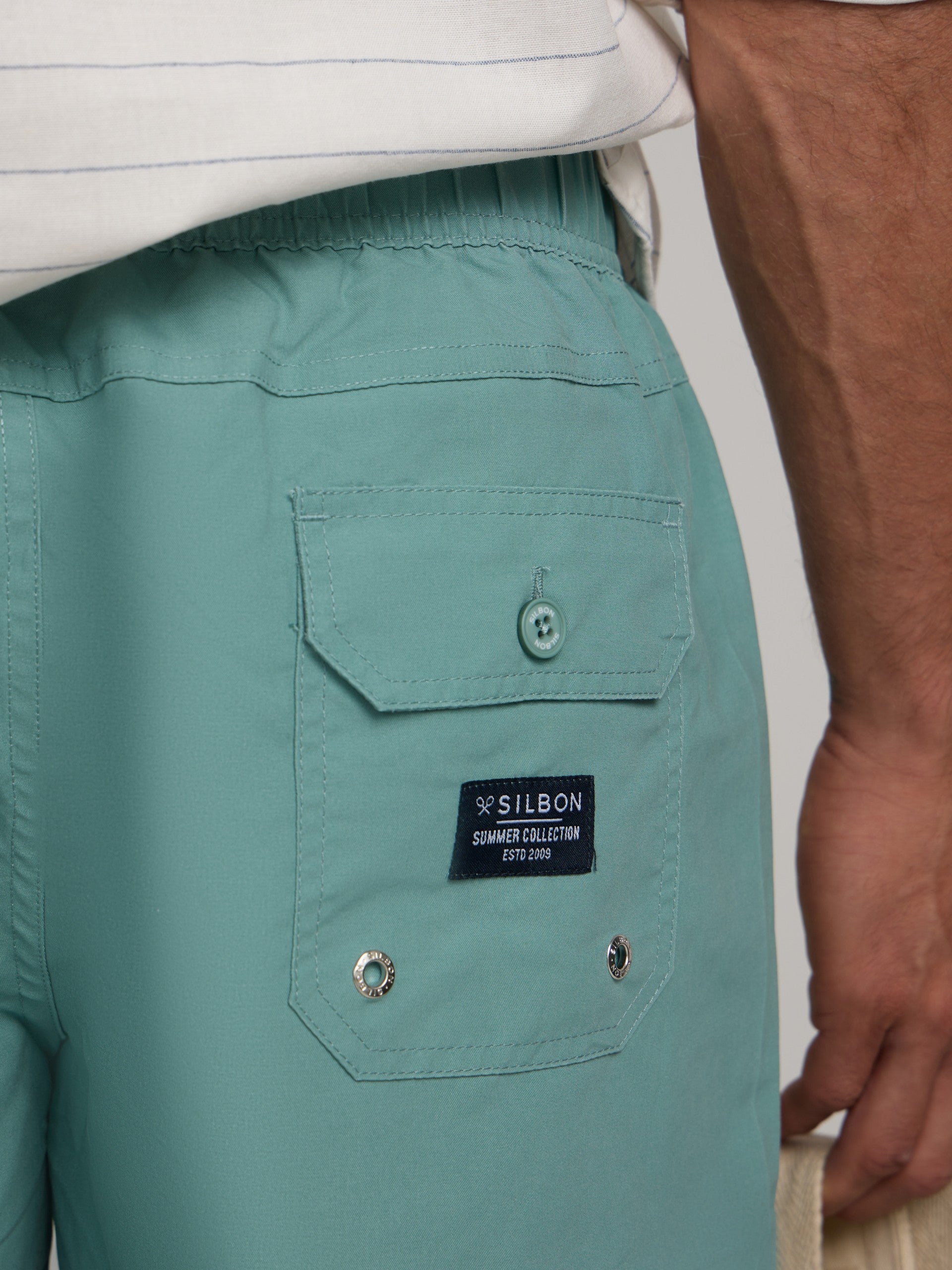 Solid aquamarine swimsuit