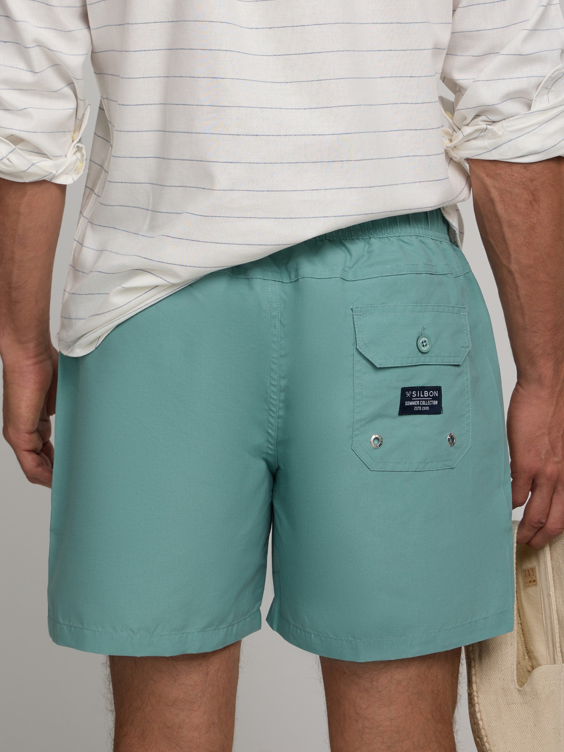 Solid aquamarine swimsuit