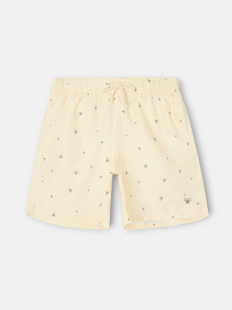 Fato de banho miniraquetas amarelo