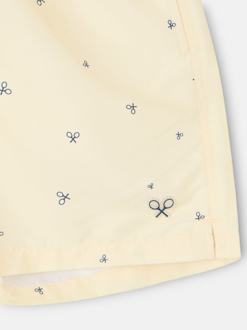 Fato de banho miniraquetas amarelo