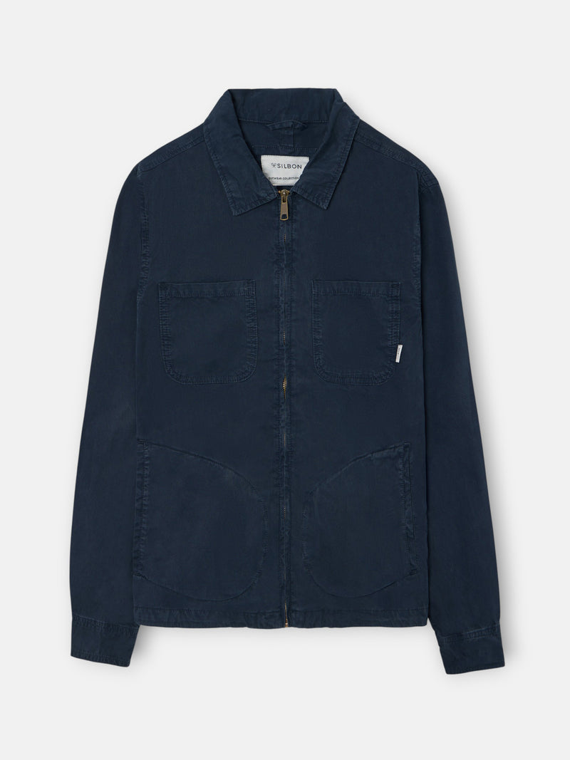 Navy blue Harrington collar jacket