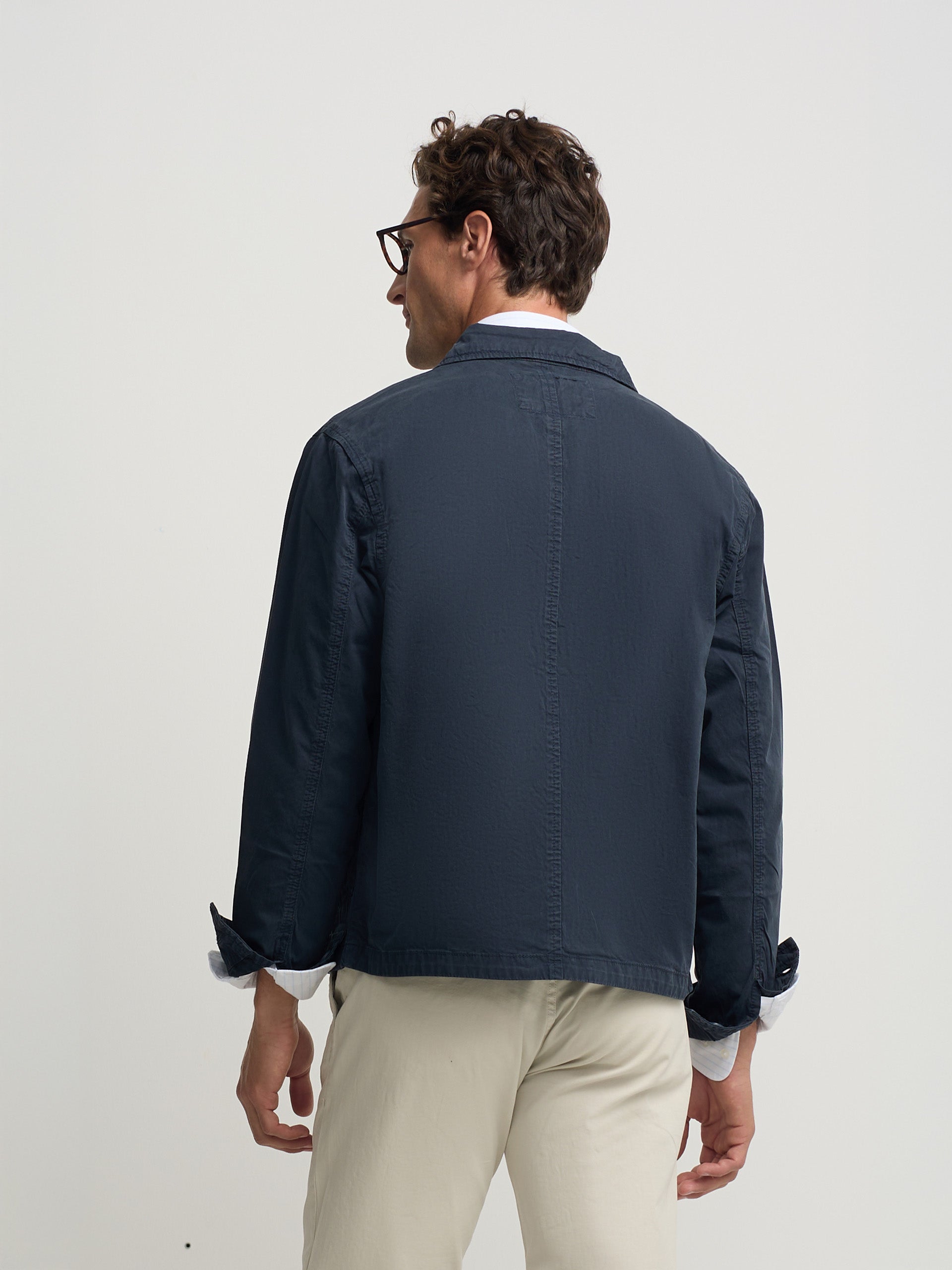 Navy blue Harrington collar jacket