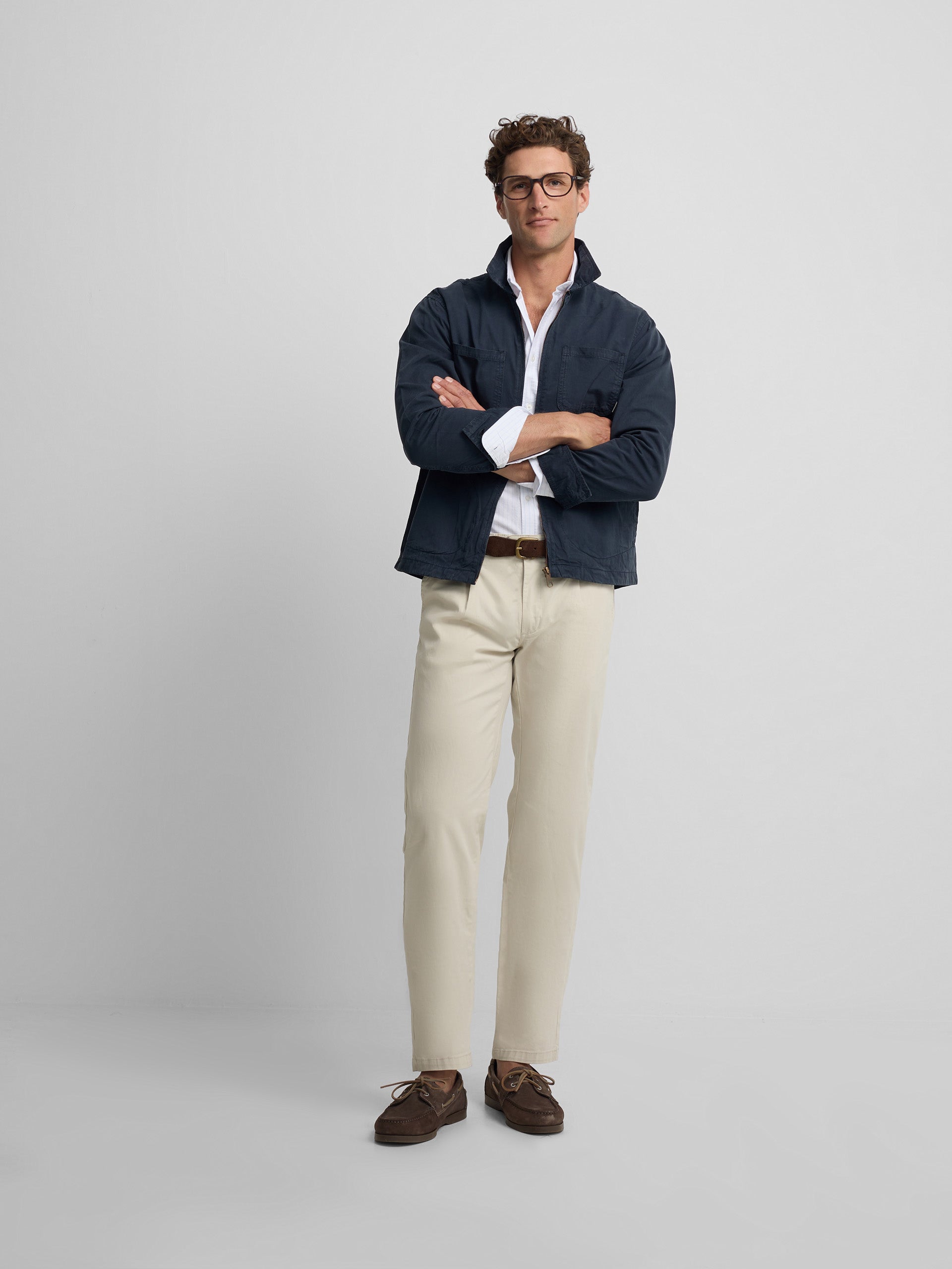 Navy blue Harrington collar jacket