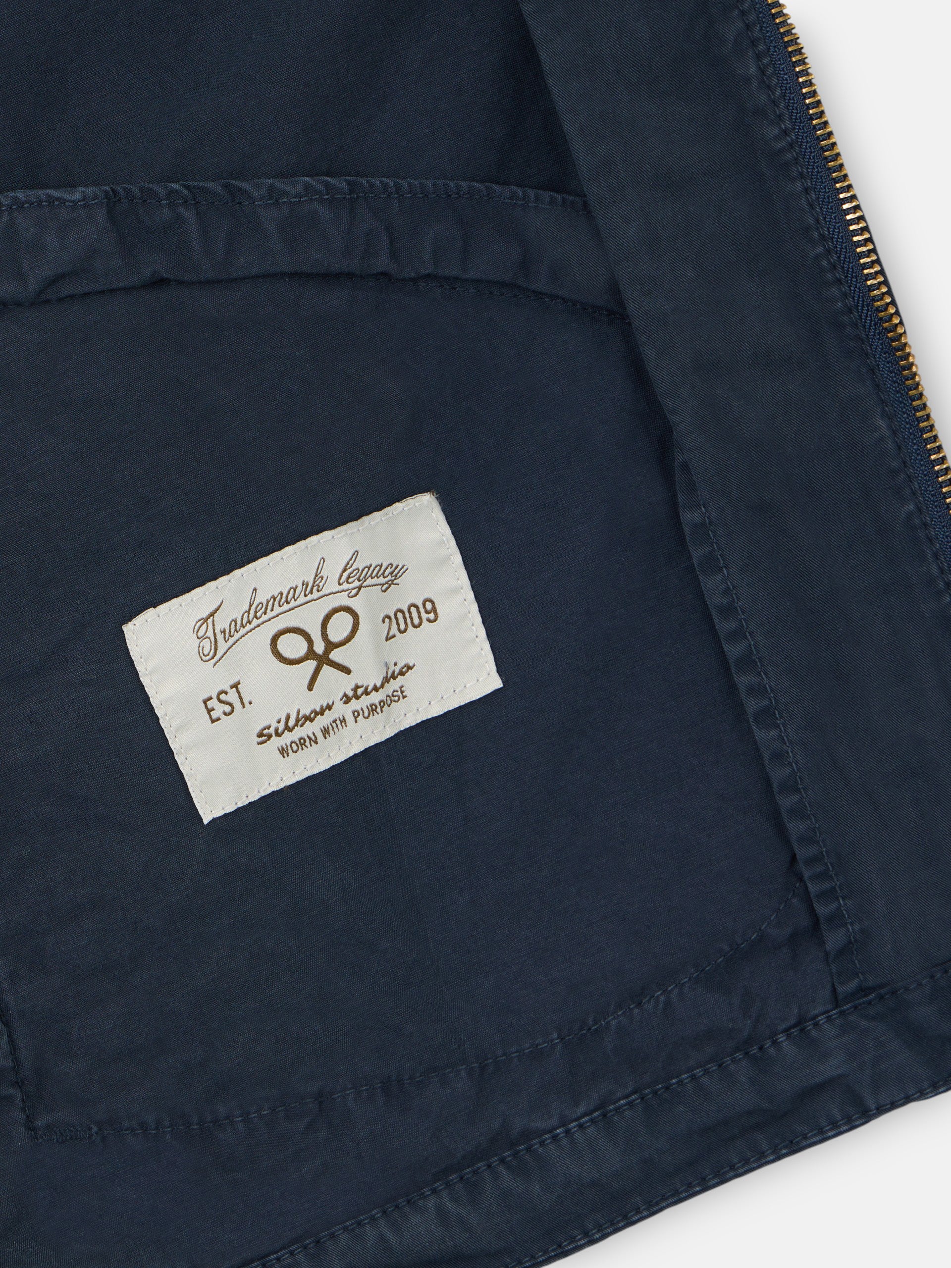 veste bleu marine à col Harrington