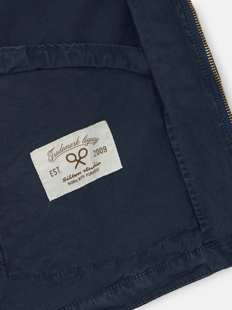 Navy blue Harrington collar jacket