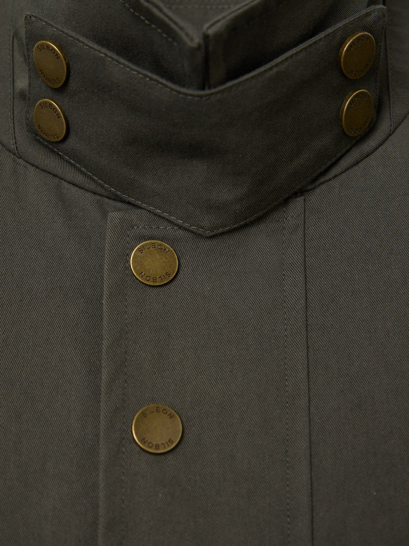 Green casual jacket with belt