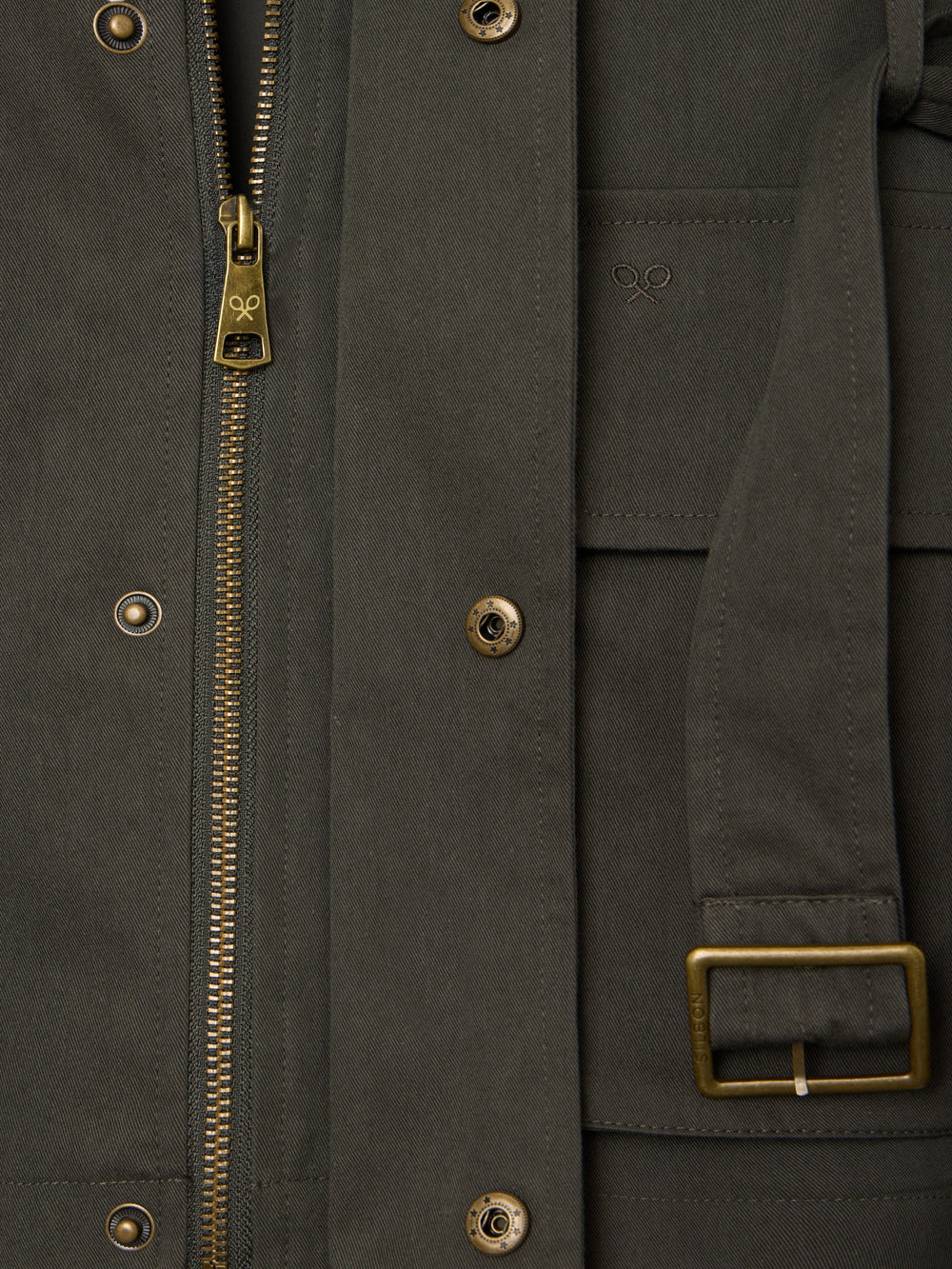 Veste décontractée avec ceinture verte