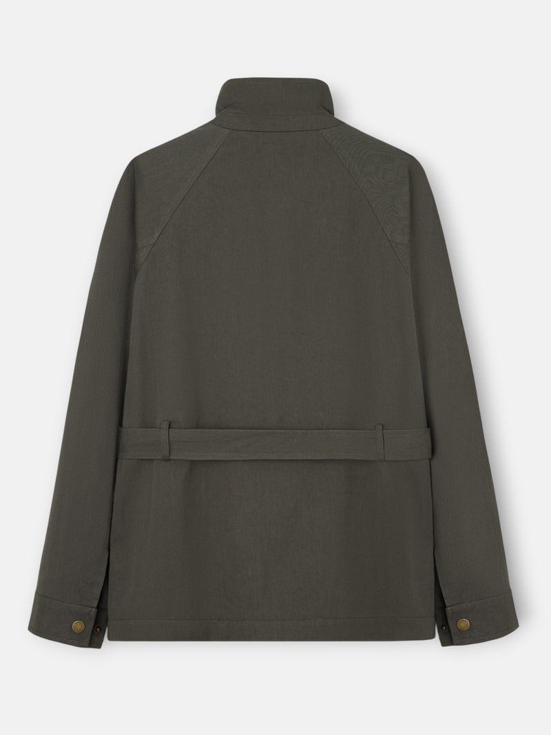 Green casual jacket with belt