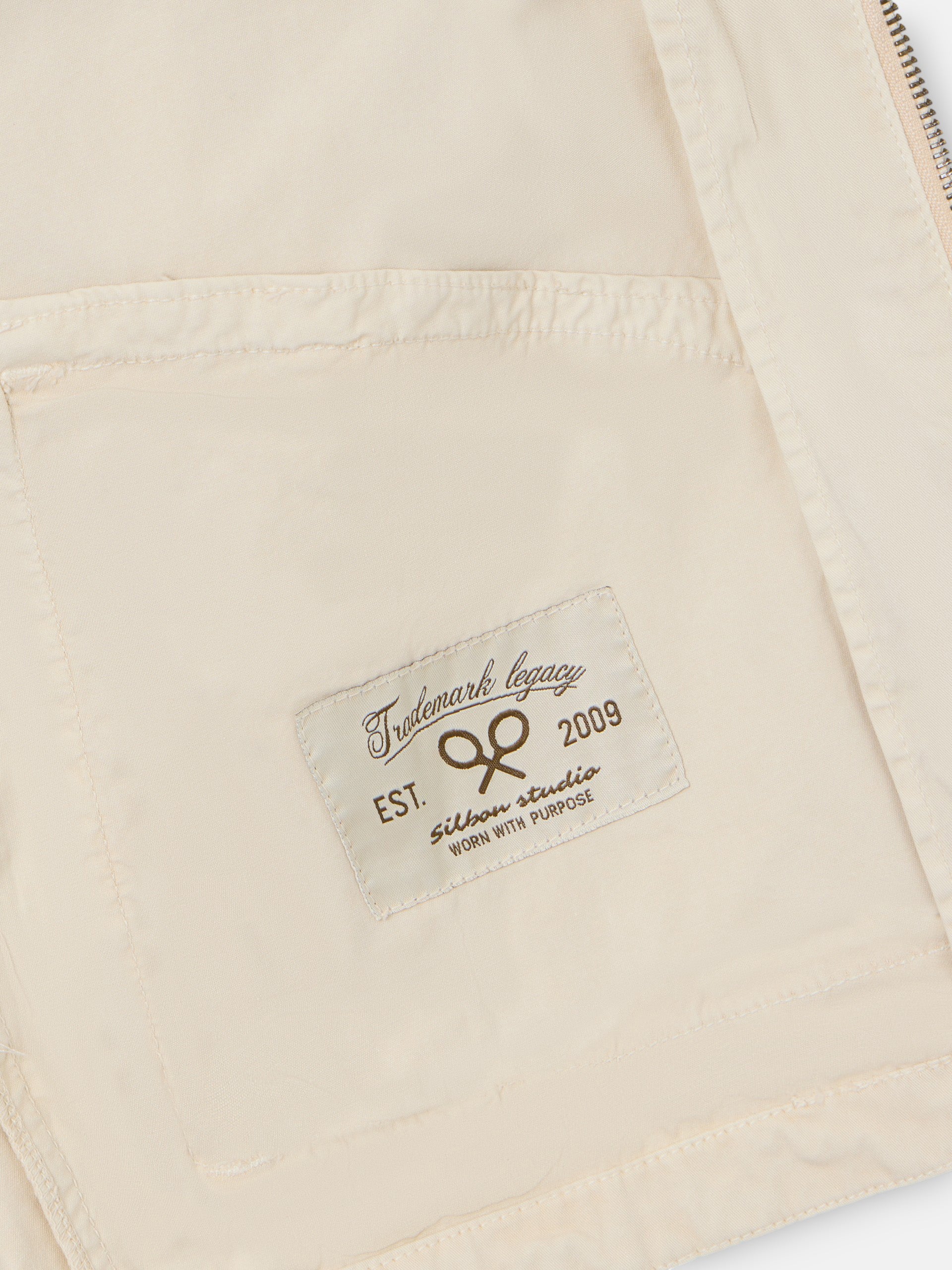 Veste à col Harrington couleur pierre