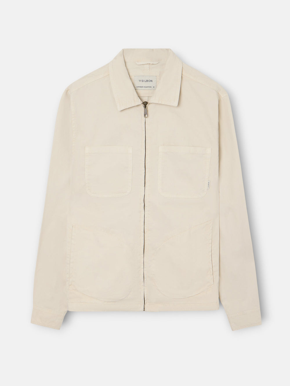 Veste à col Harrington couleur pierre