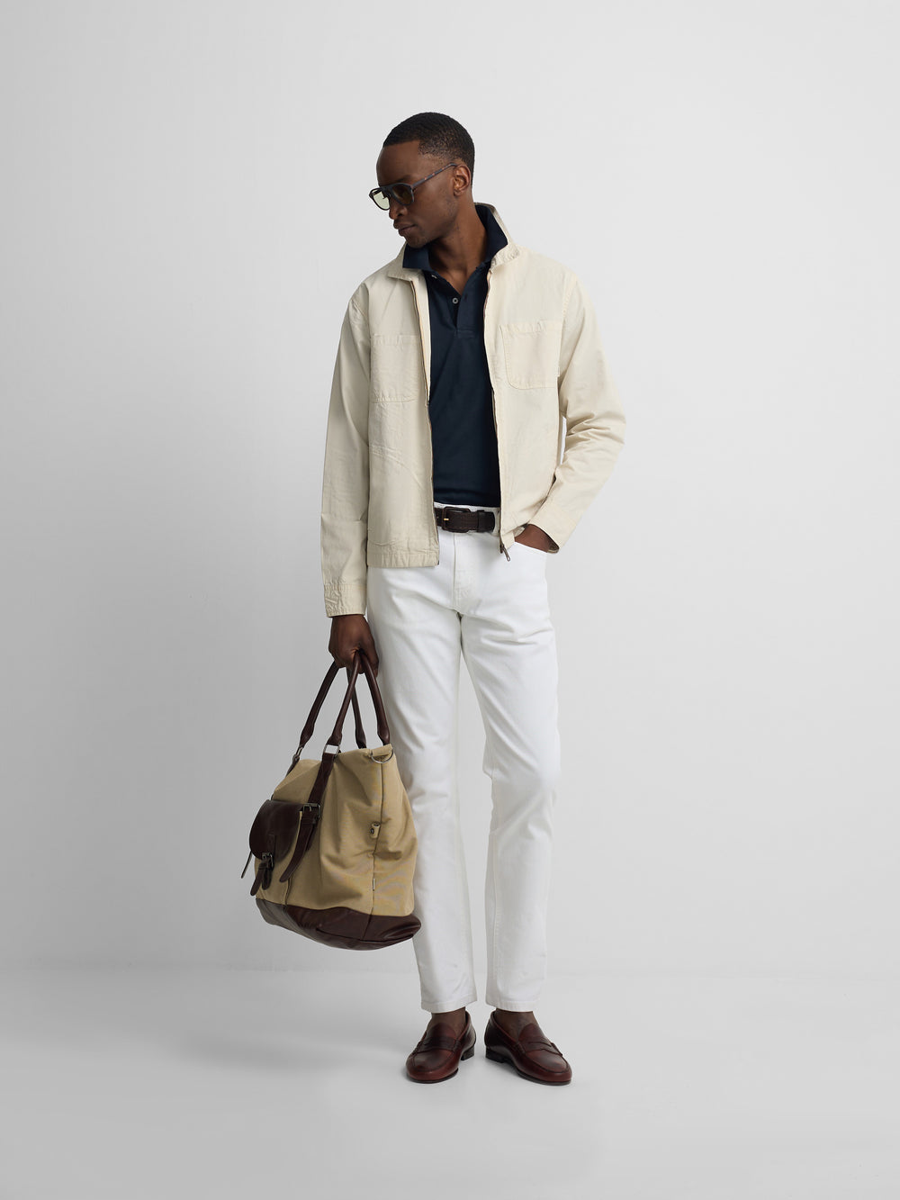 Chaqueta cuello Harrington piedra