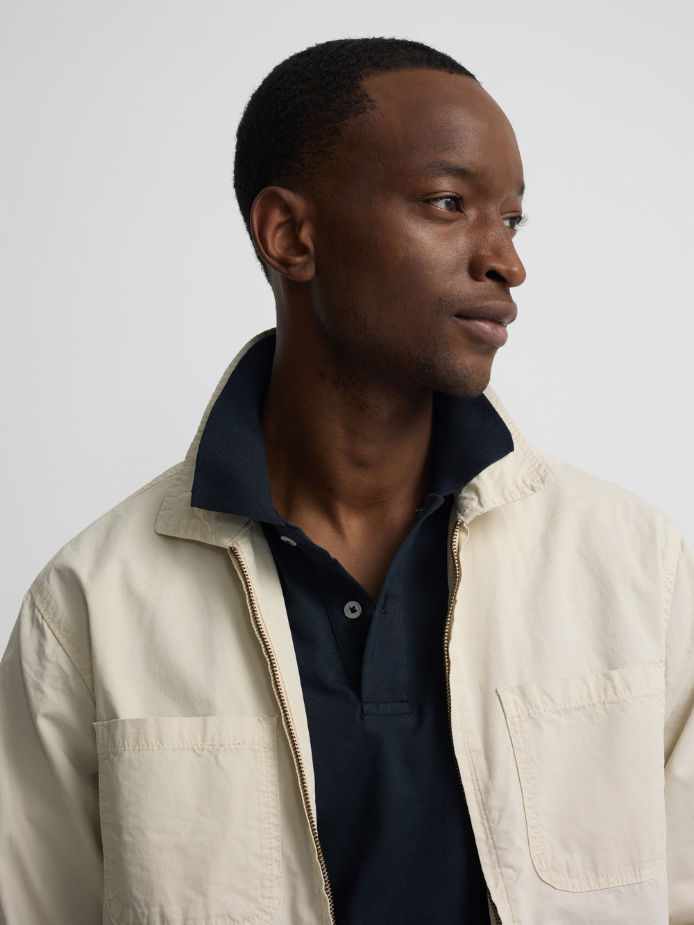 Chaqueta cuello Harrington piedra