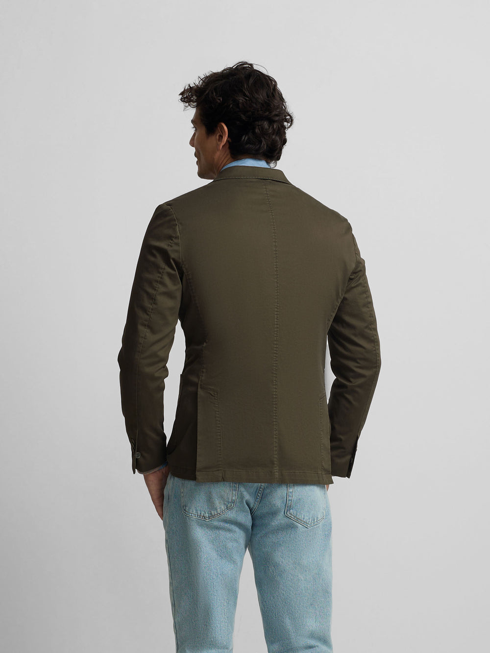 Americana cruzada casual verde