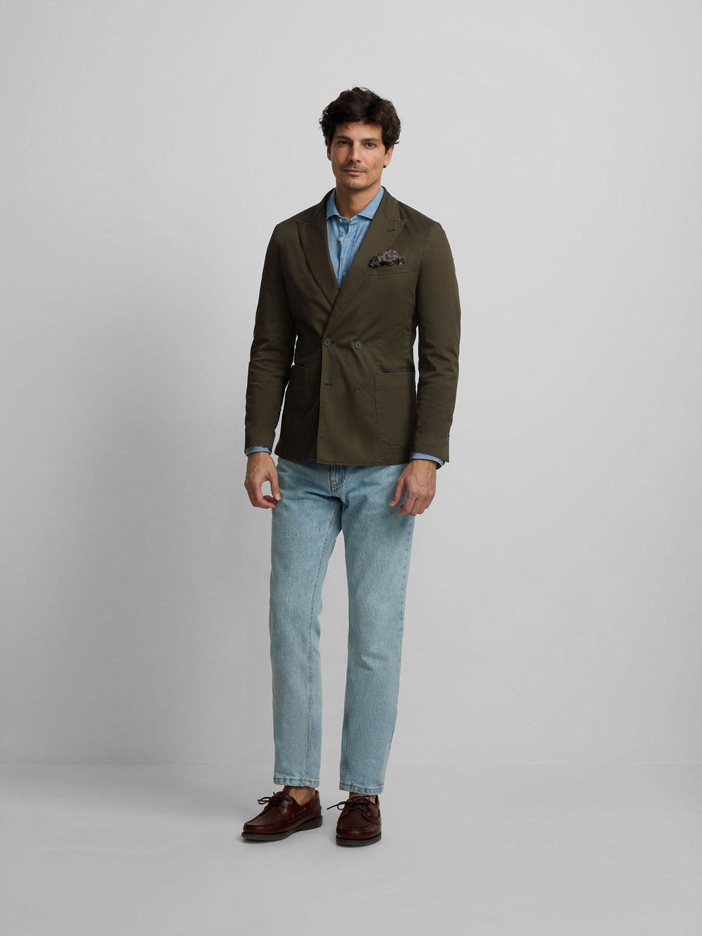 Americana cruzada casual verde