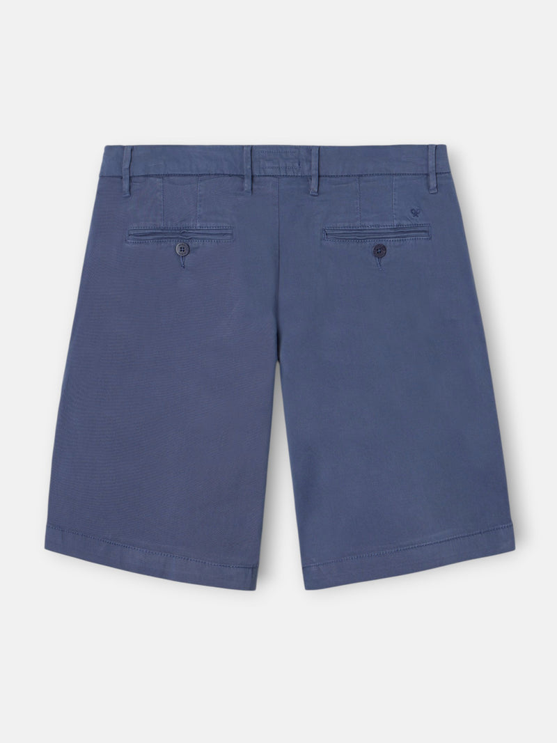 Plain indigo blue Bermuda shorts