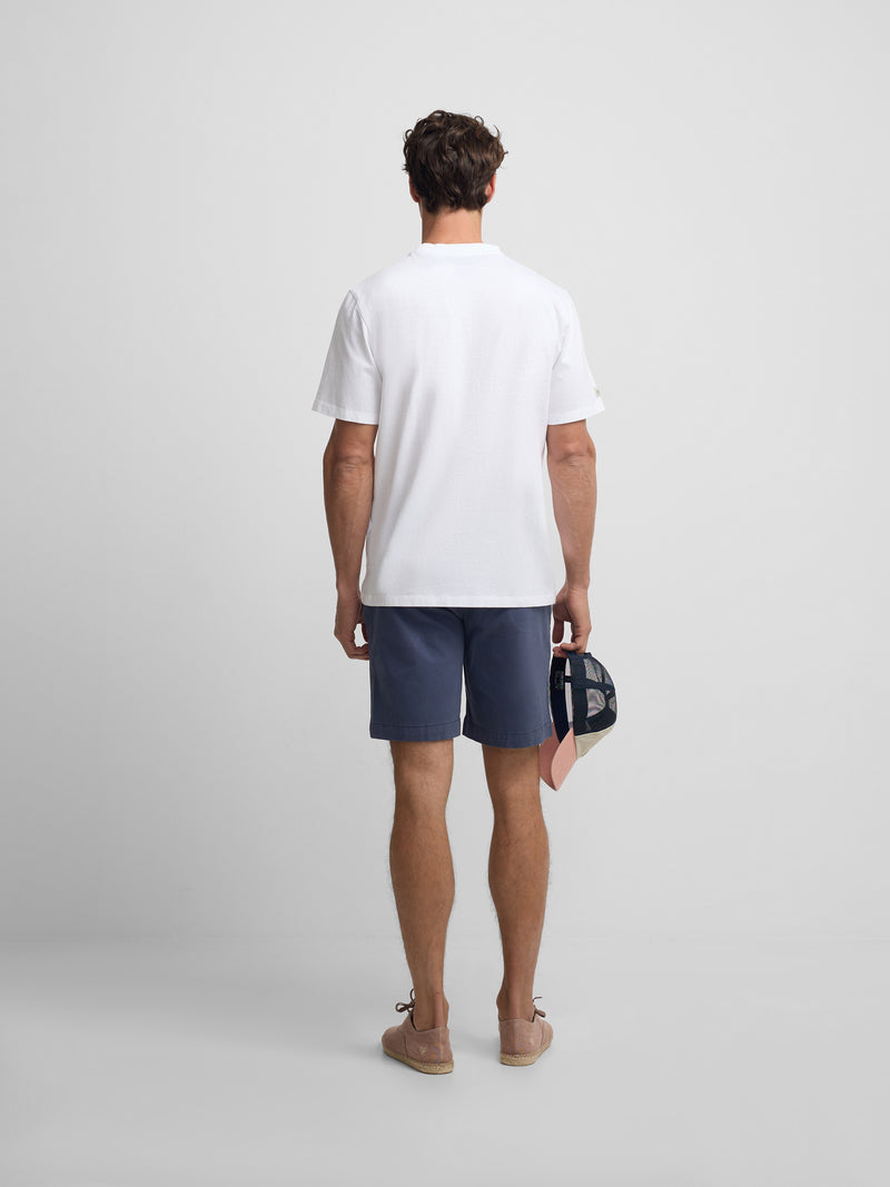 Plain indigo blue Bermuda shorts