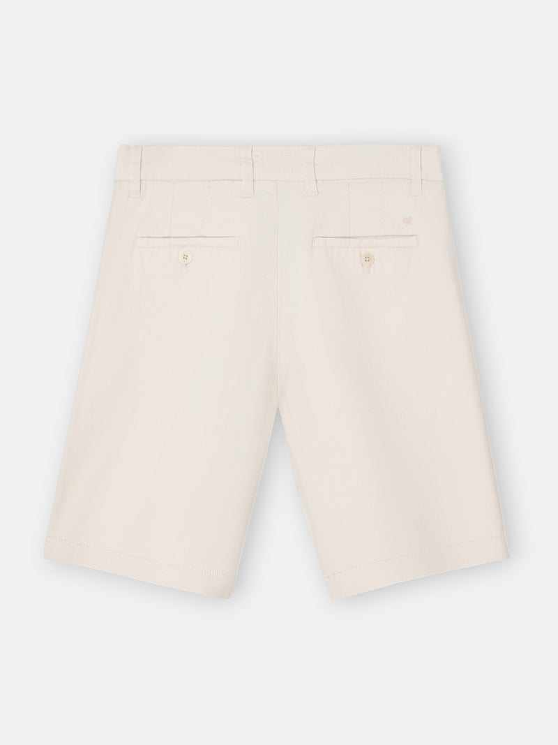Classic pleated stone Bermuda shorts
