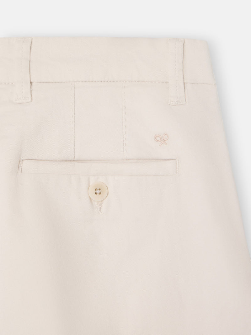 Classic pleated stone Bermuda shorts