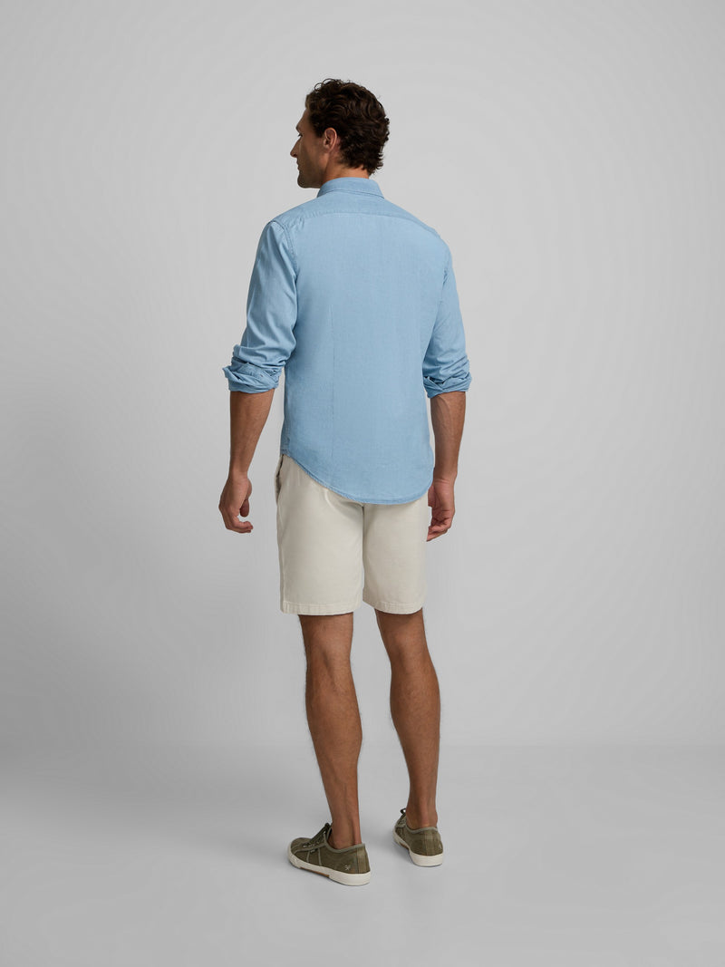 Classic pleated stone Bermuda shorts