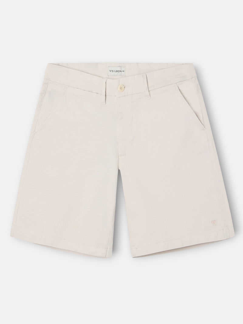 Plain beige Bermuda shorts