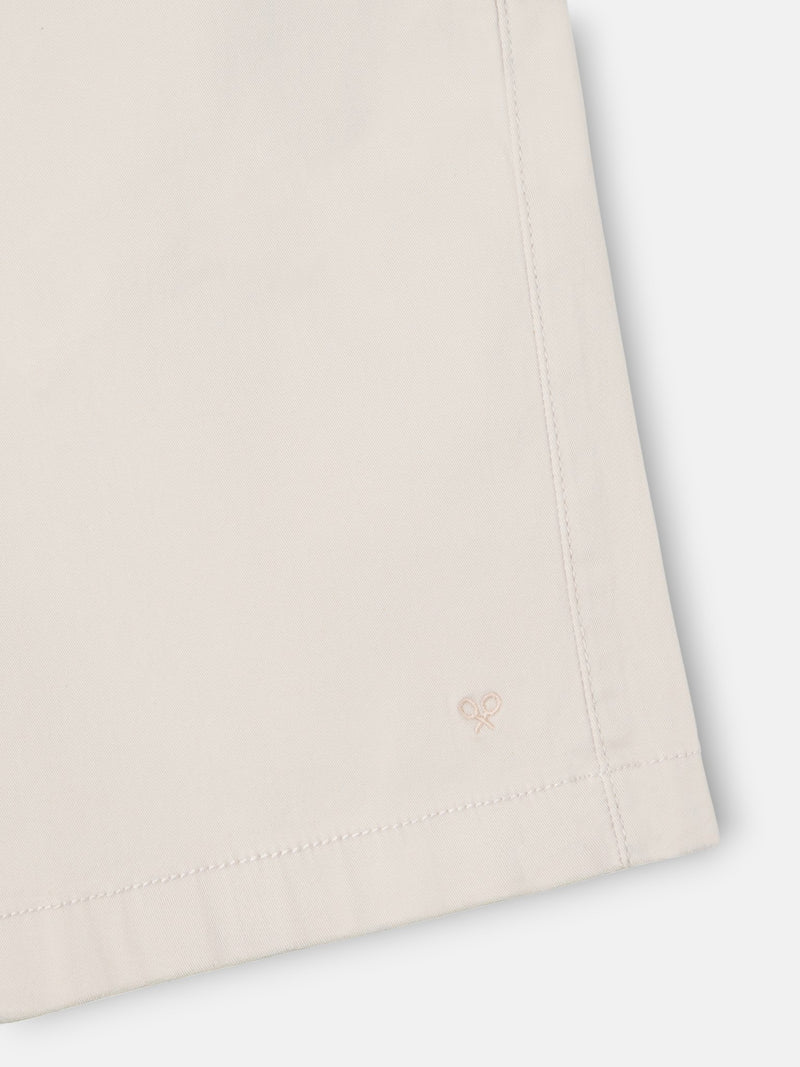 Plain beige Bermuda shorts