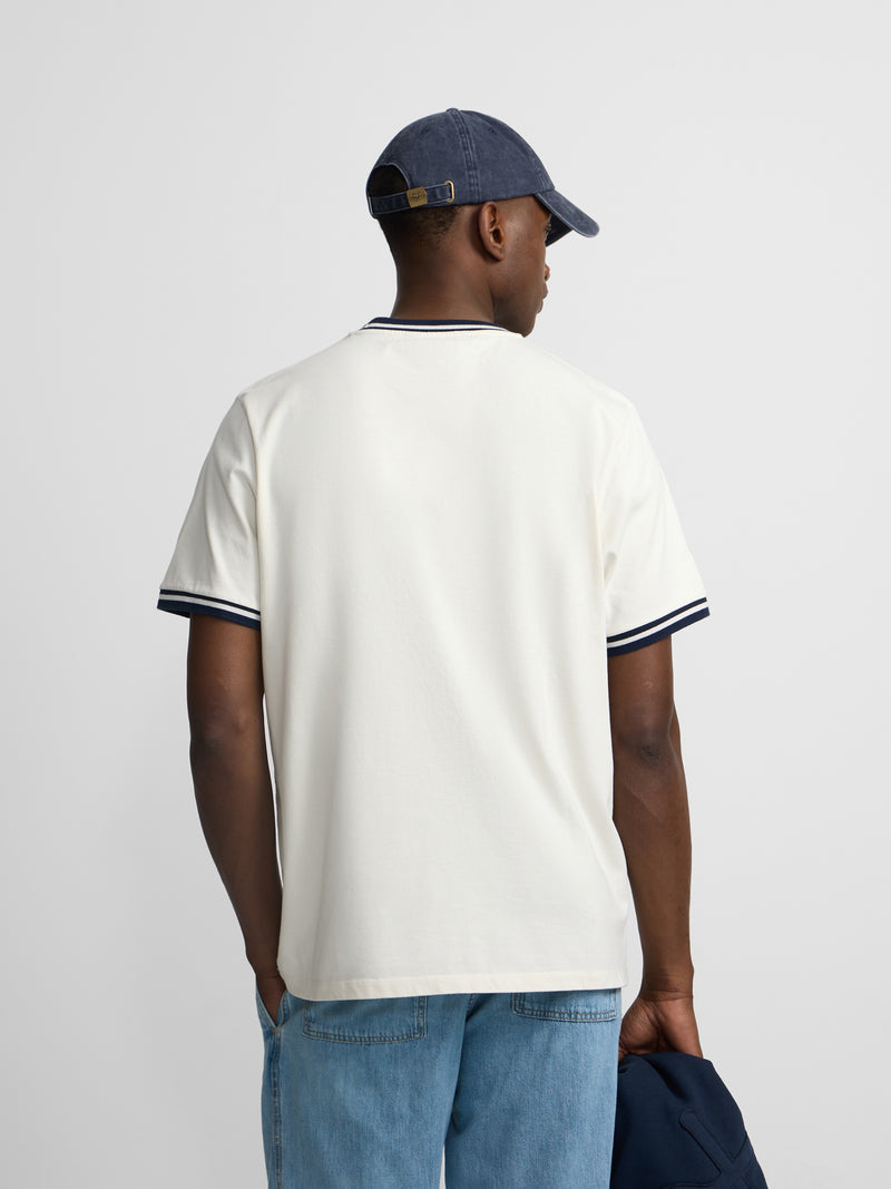 T-shirt good habits creme azul-marinho