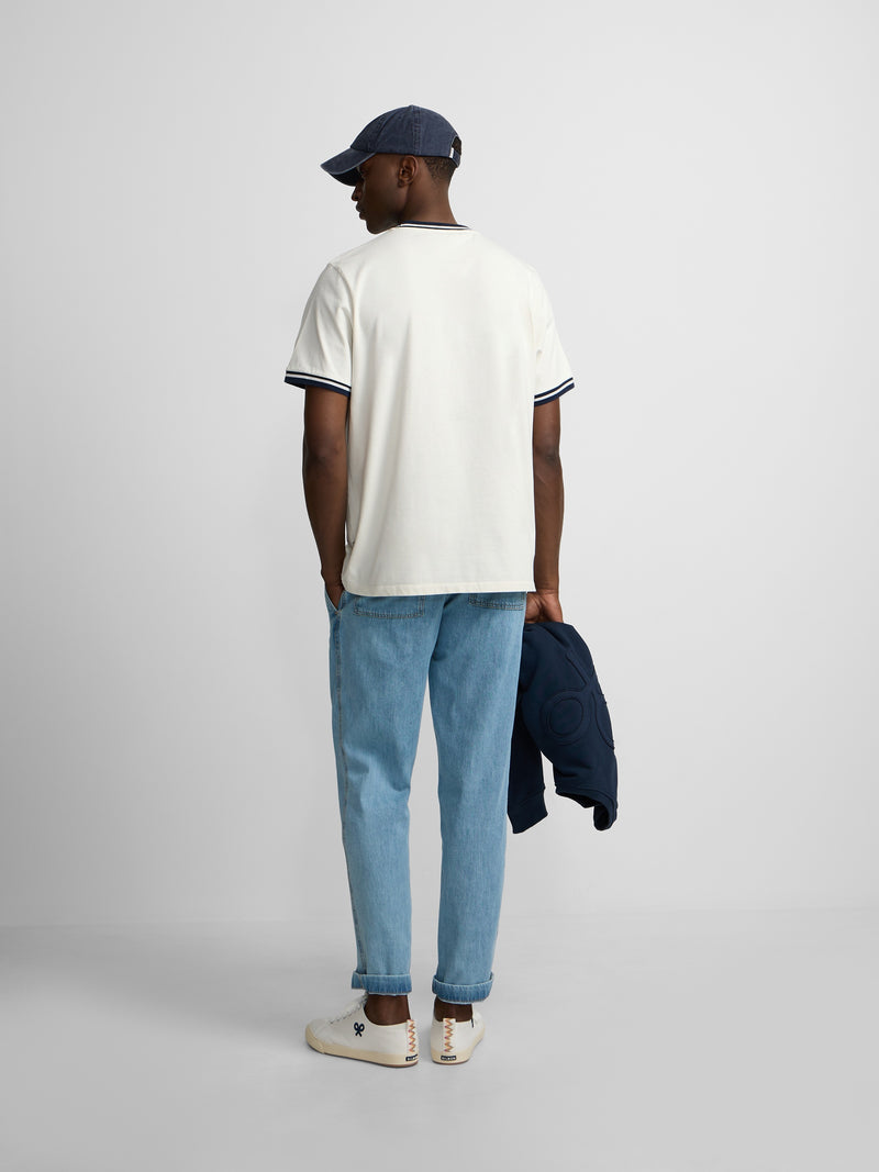 T-shirt good habits creme azul-marinho