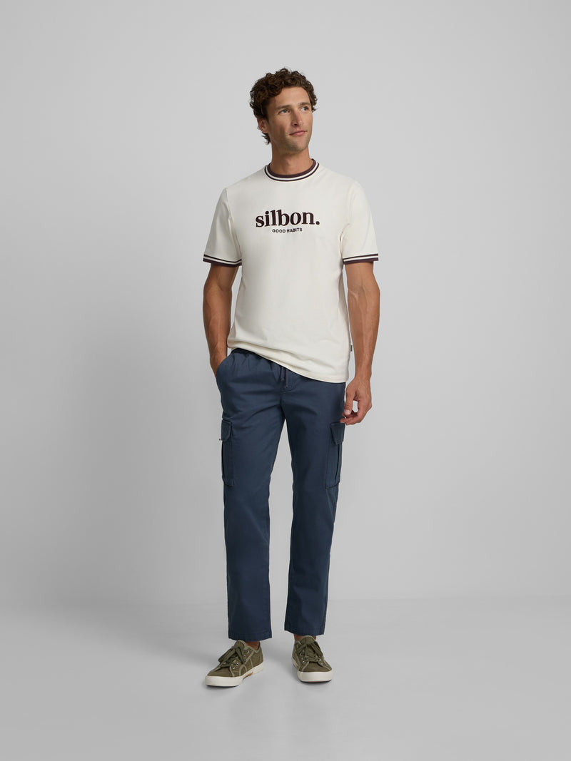 T-shirt bonnes habitudes crème bordeaux