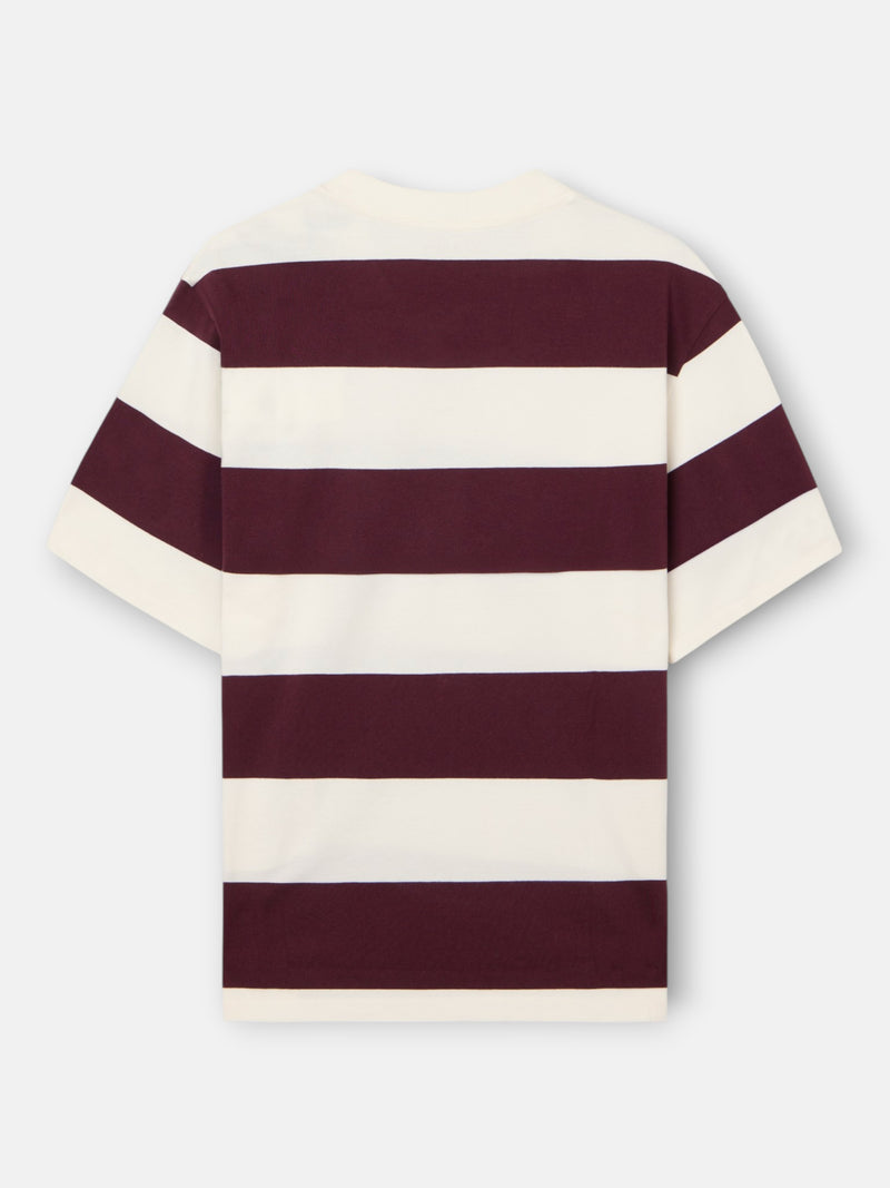 Camiseta special fit raya ancha burdeos