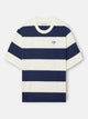 T-shirt coupe spéciale à rayures larges bleu marine