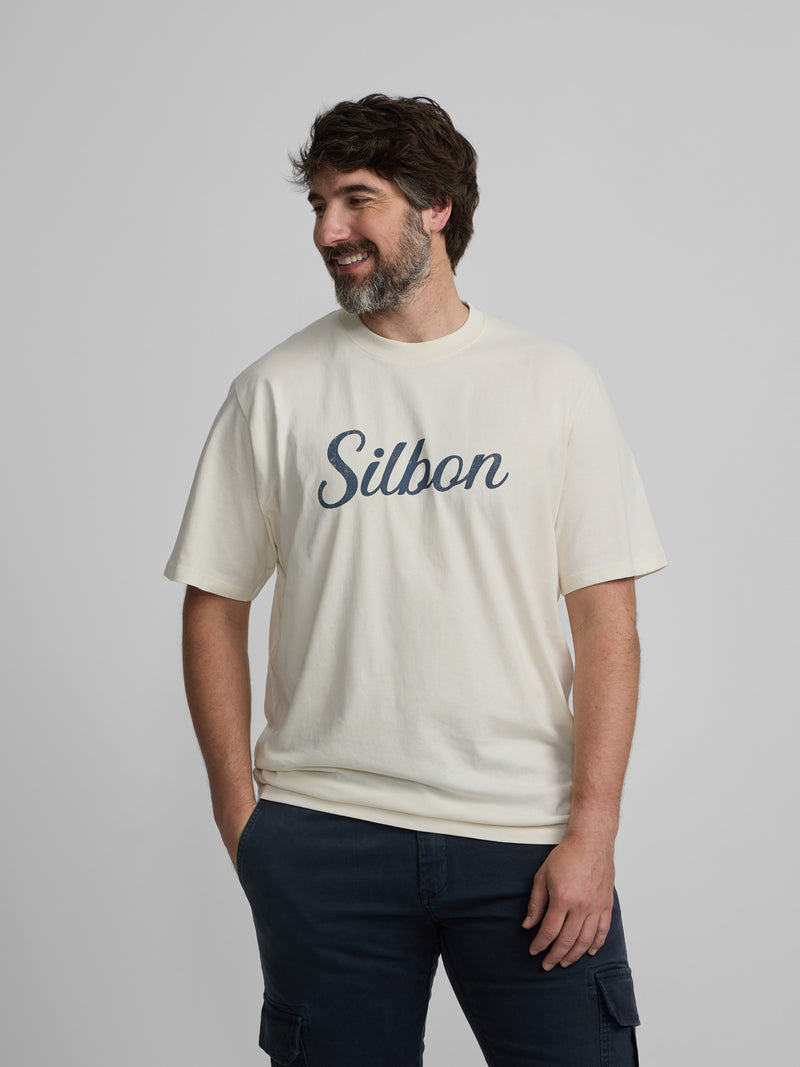 Camiseta Silbon vintage crema