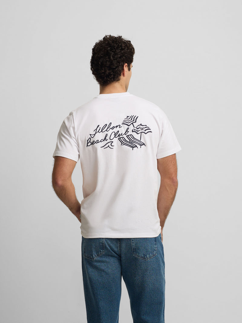 T-shirt Silbon beach club blanche