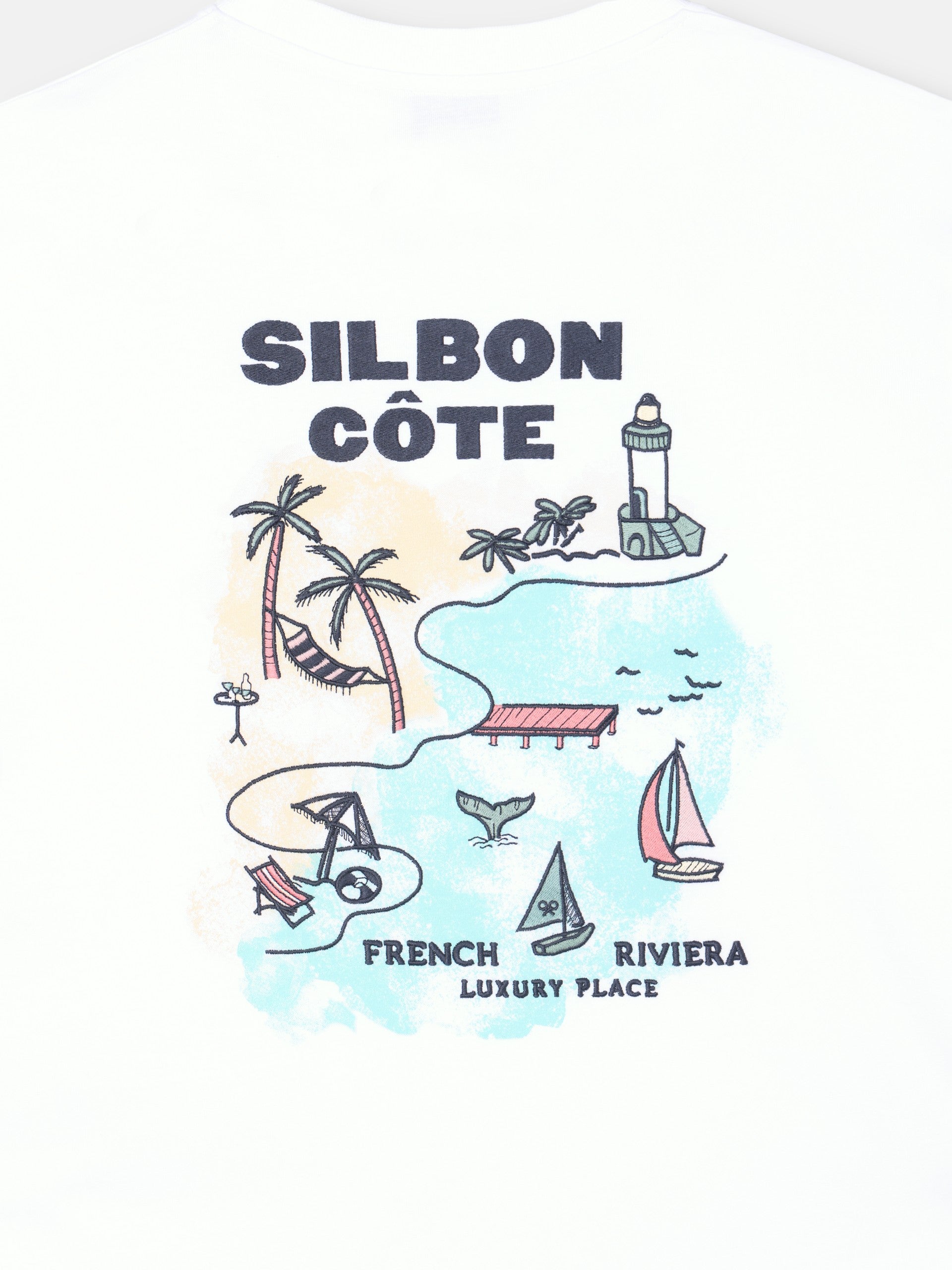 T-shirt Silbon col blanc