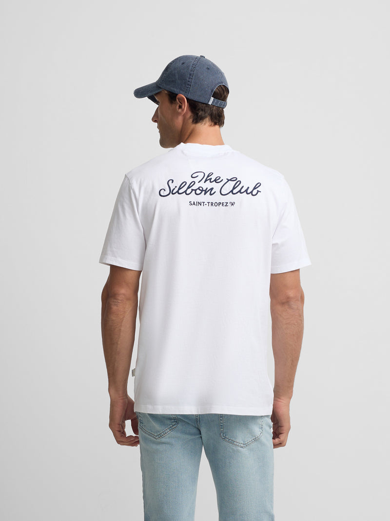 T-shirt Silbon club Saint Tropez blanc