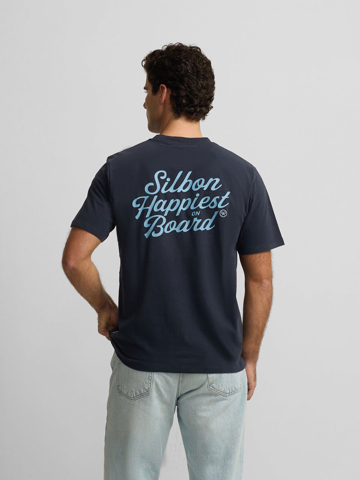 Camiseta Silbon happiest azul-marinho