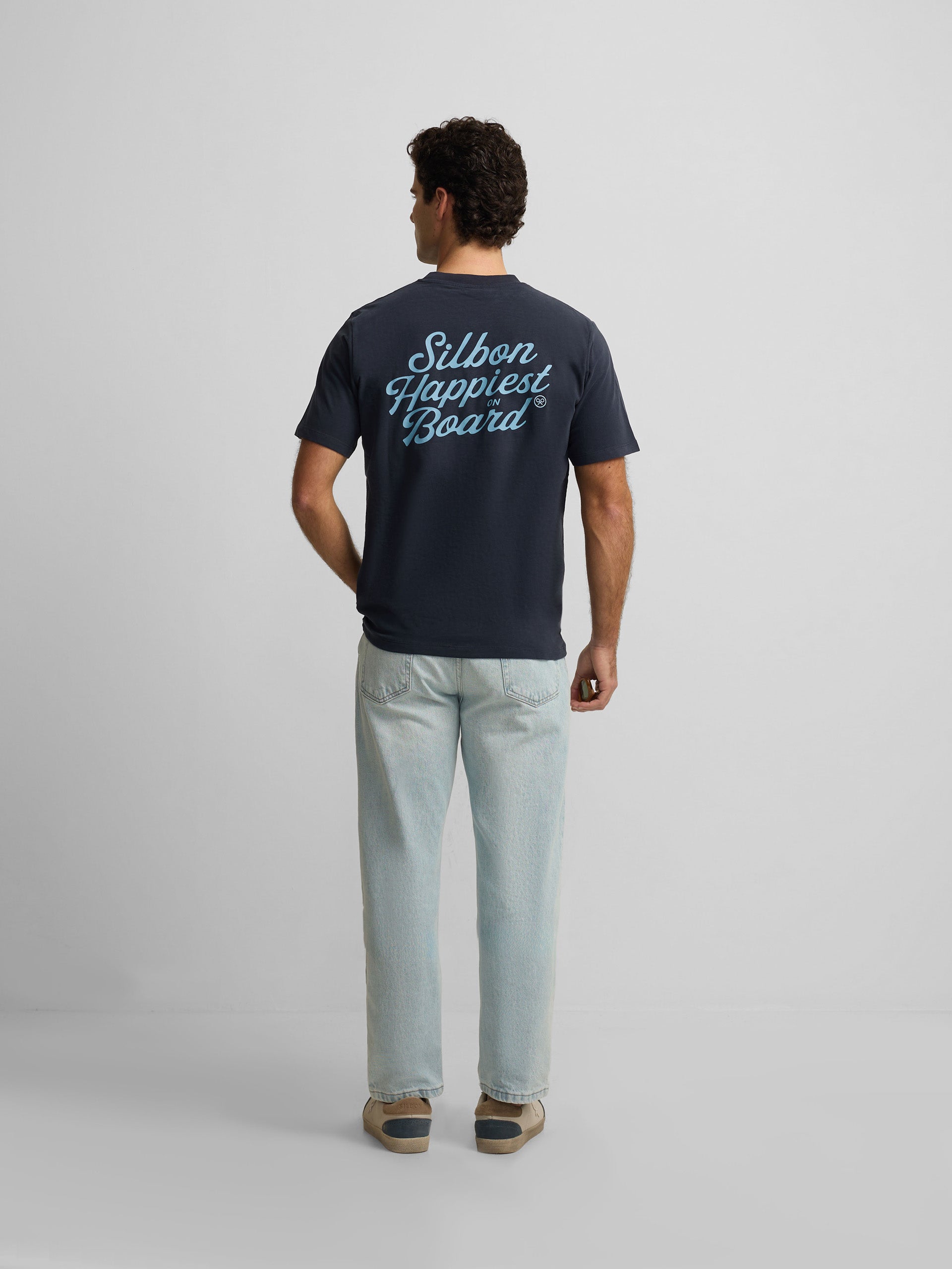 Camiseta Silbon happiest azul marino