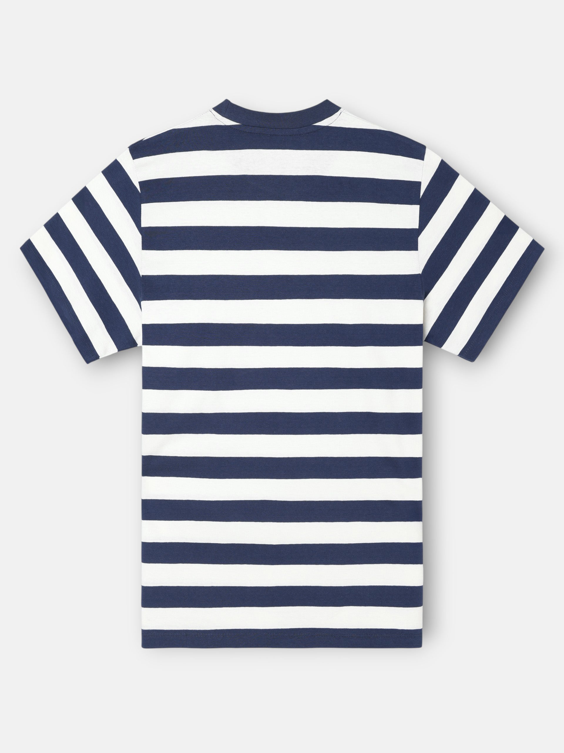 Camiseta minilogo riscas azul-marinho